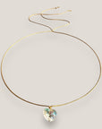 Collar minimal con corazón de cristal facetado