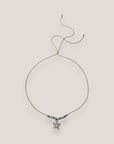 Collar midi con estrella dorada esmaltada en blanco lava blanca y separadores dorados con cristalitos