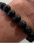 Pulsera base 8mm lava negra