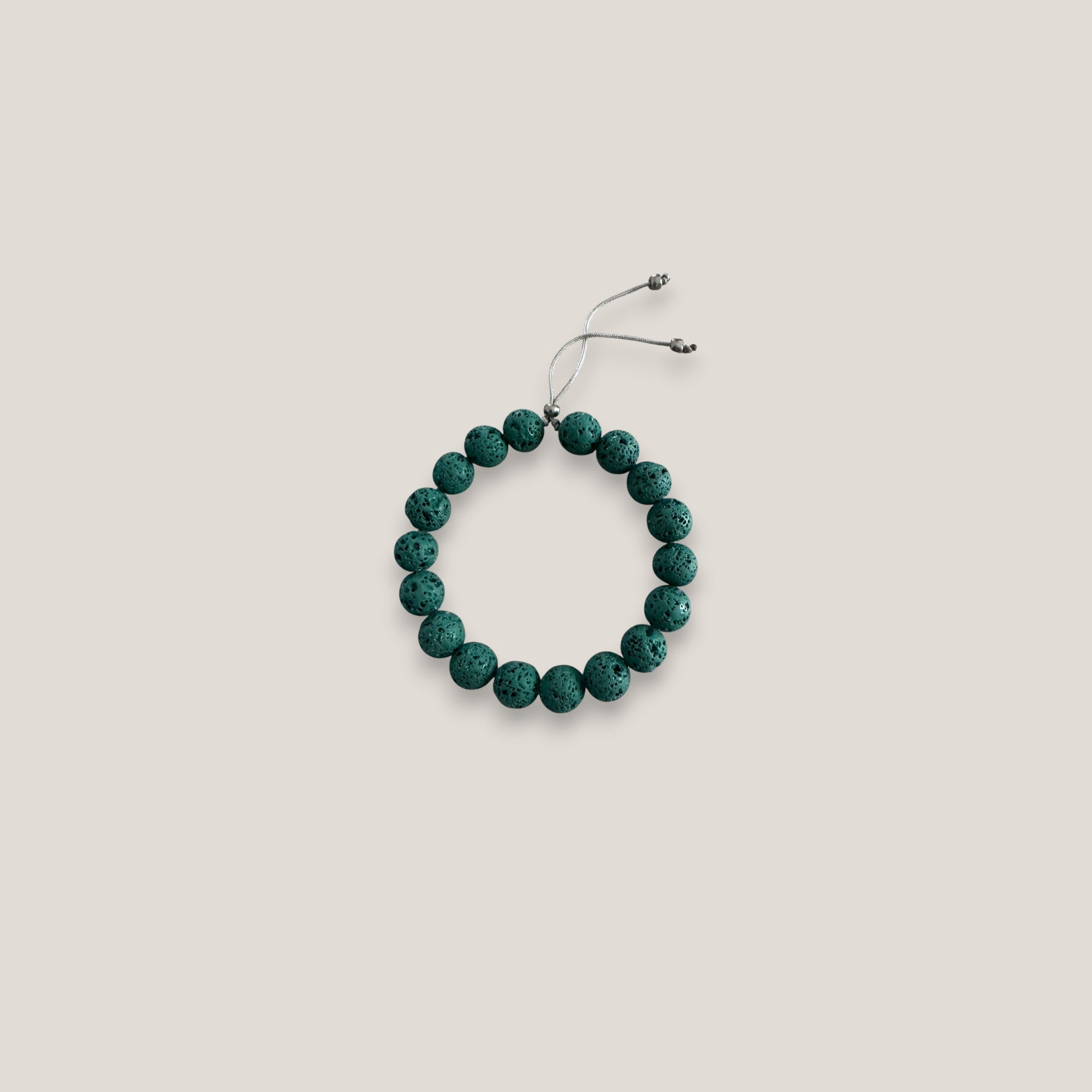 Pulsera base 10mm lava verde oscuro