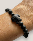 Pulsera tortuga howlita negra lava negra