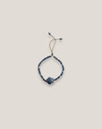 Pulsera tortuga cerámica azul claro ágatas facetadas azul claro y blanco