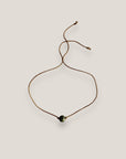 Pulsera minimal con bola de esponja coral caqui