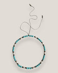 Collar Dafne perlas con lava turquesa y filigranas gunmetal con cristalitos