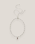 Collar isla Fuerteventura acero oro cadena bolitas cilindros nácar blanco