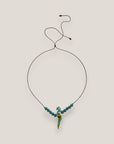 Collar midi loro madera verde turquesa lava verde agua