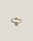 Ovaler Ring mit Zirkonia, Goldstahl