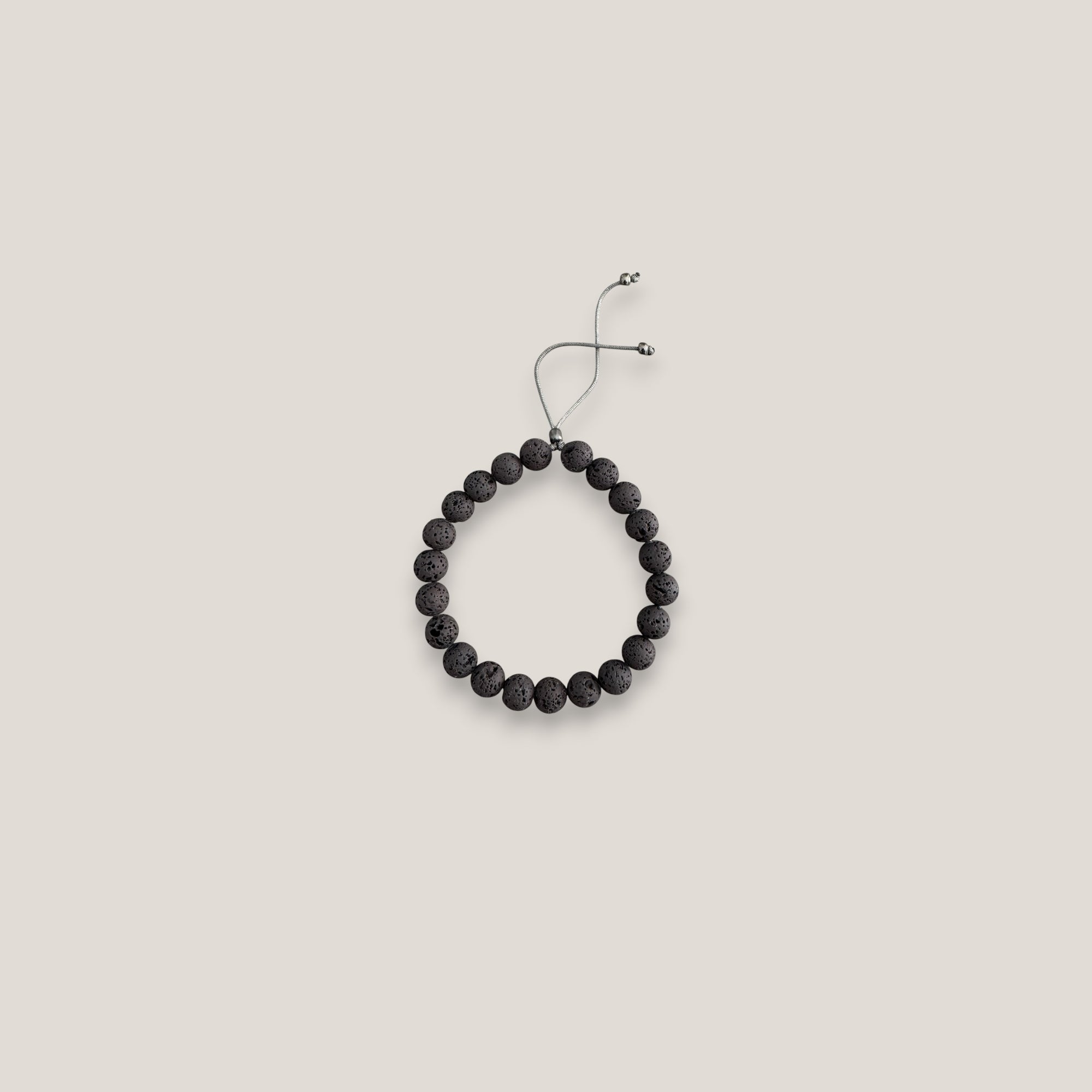 Pulsera base 8mm lava marrón oscuro