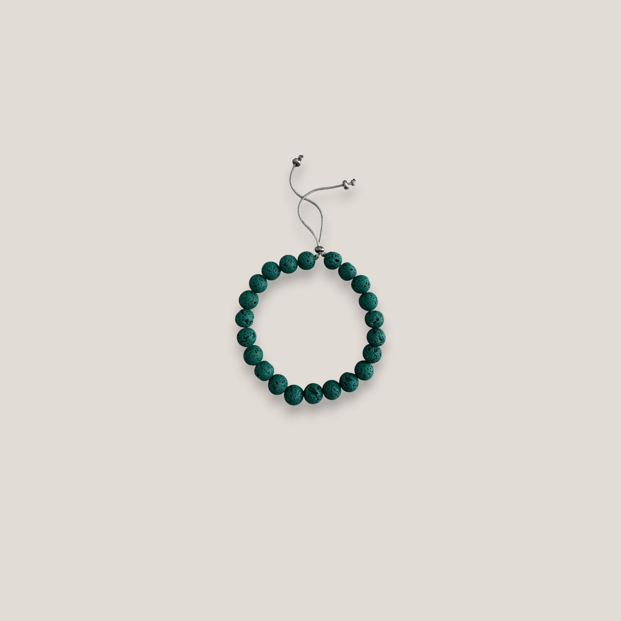 Pulsera base 8mm lava verde oscuro
