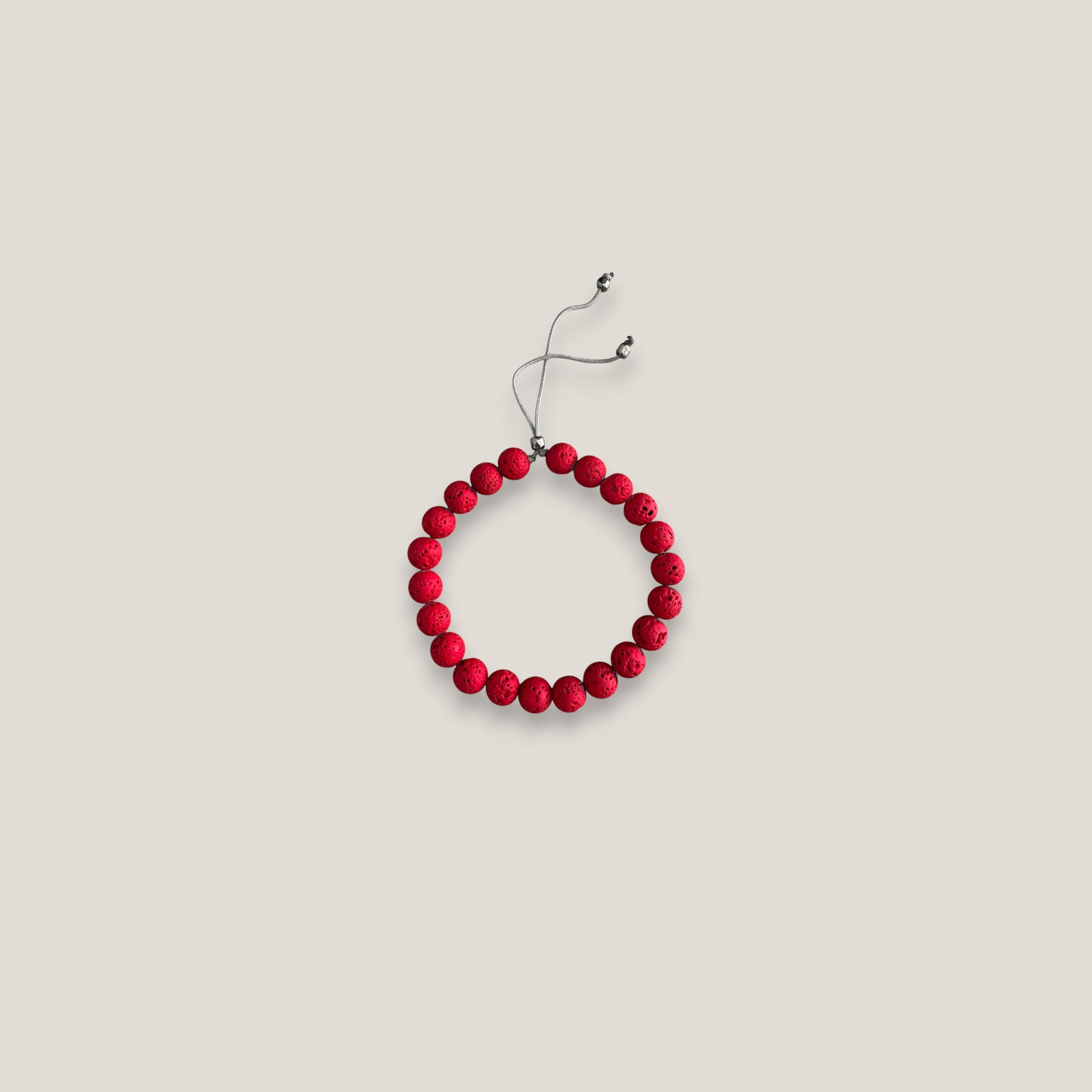 Pulsera base 8mm lava rojo