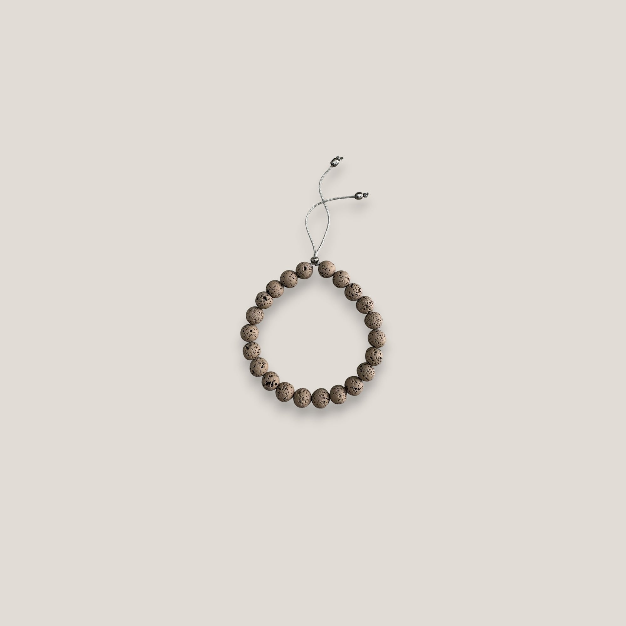 Pulsera base 8mm lava marrón claro