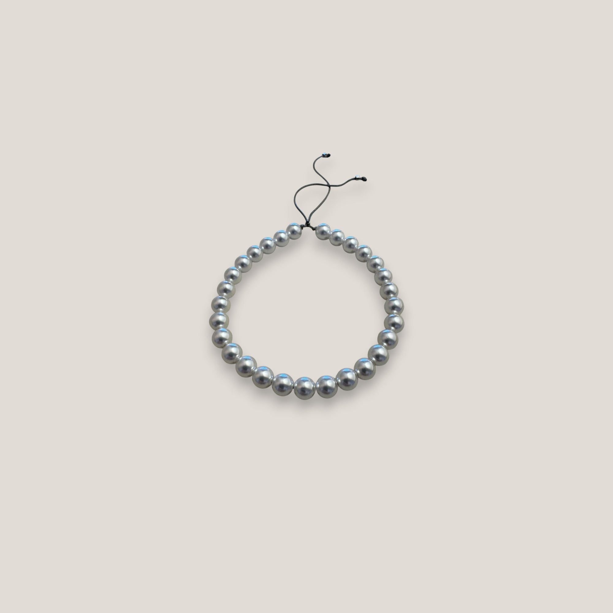 Pulsera base 6mm perlas de cristal nacarado blanco