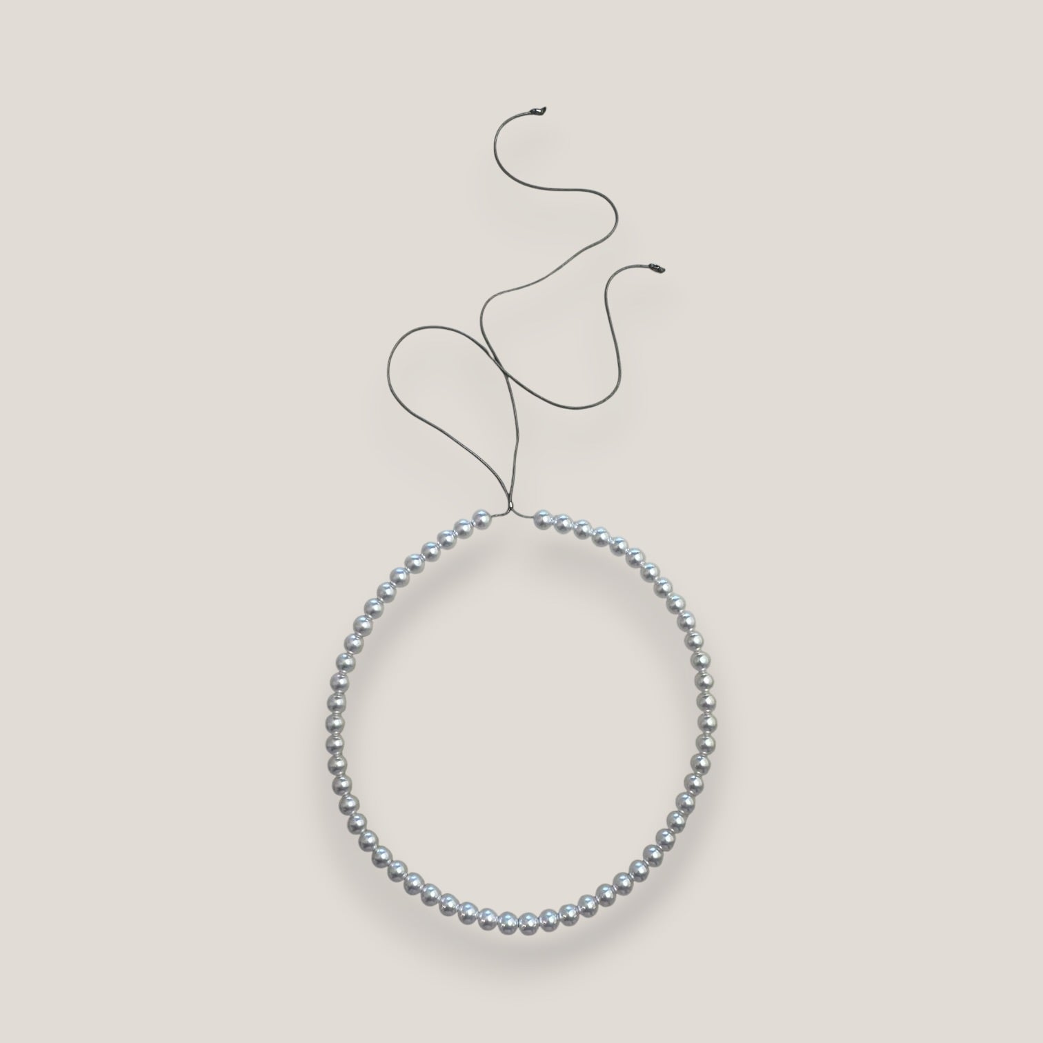 Collar base 6mm perlas de cristal nacarado blanco