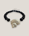 Collar gran caracola turbante nácar blanco esponja coral negra