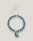 Collar gran caracola turbante azul turquesa esponja coral azul turquesa