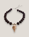 Collar gran caracola múrex esponja coral marrón ocuro