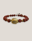 Pulsera con gran tortuga dorada lava fucsia