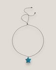 Collar minimal gran estrella clásica howlita turquesa
