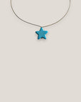 Collar minimal gran estrella clásica howlita turquesa