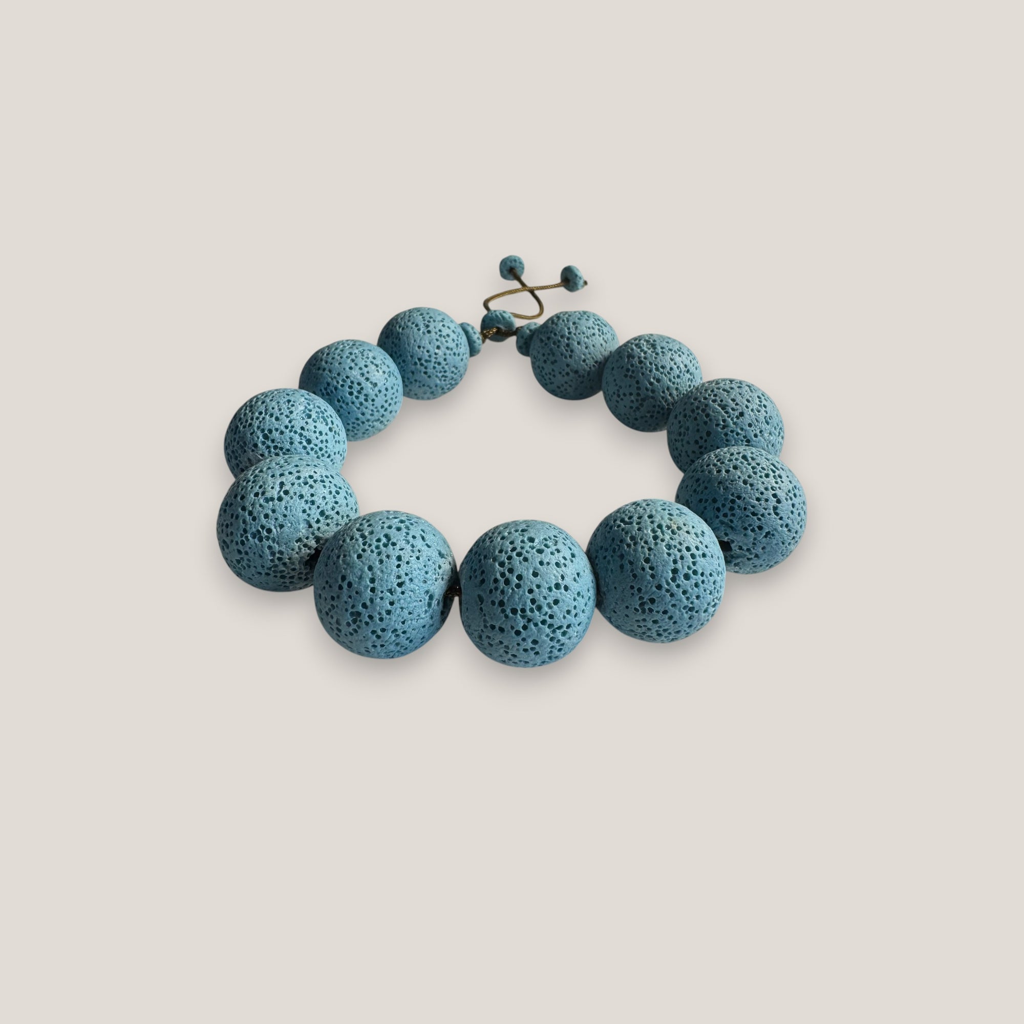 Pulsera grandes cuentas esponja coral azul turquesa