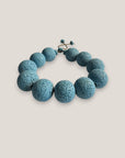 Pulsera grandes cuentas esponja coral azul turquesa