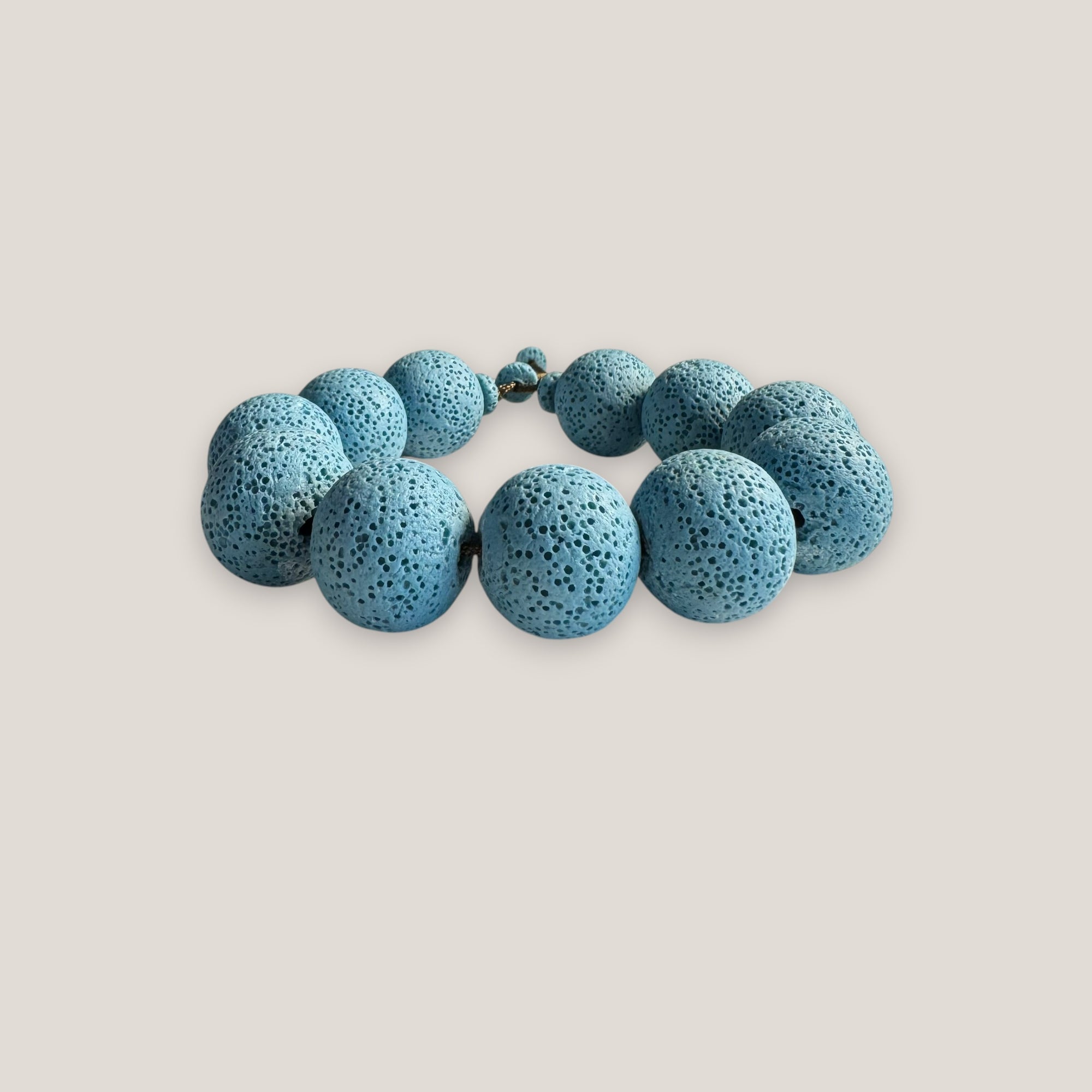 Pulsera grandes cuentas esponja coral azul turquesa