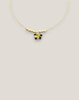 Collar midi flor Plumeria gris claro amarilla howlitas naturales