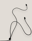 Collar minimal bola de lava negra 12mm separadores dorados cristalitos negros