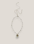 Collar medalla nácar isla Fuerteventura acero oro cadena corazones bolitas nácar blanco