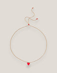 Minimalist red resin heart necklace