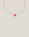 Minimalist red resin heart necklace